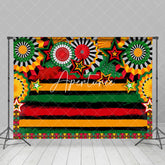 Aperturee - Aperturee Red Yellow Green Stars Black History Month Backdrop